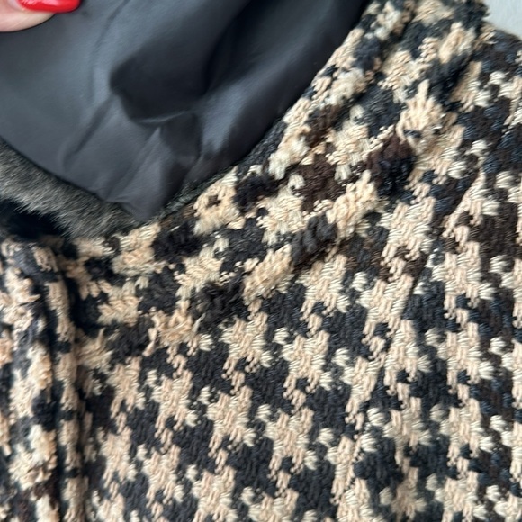 CAbi jacket size 6 removable collar style #978 black tan herringbone fur collar - Picture 4 of 10